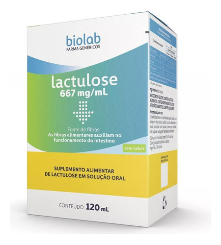 Kit 3 Suplemento Biolab Lactulose Fibras 667mg/ml 120ml Sem Sabor
