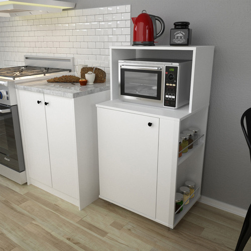 Organizador Centro Estant Cocina Vajillero Microondas Kp60 Color Blanco
