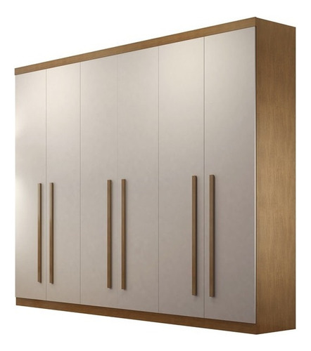 Guarda Roupa Casal Encanto 100% Mdf 6 Portas E 4 Gavetas Ruf Cor Imbuia/off White/imbuia