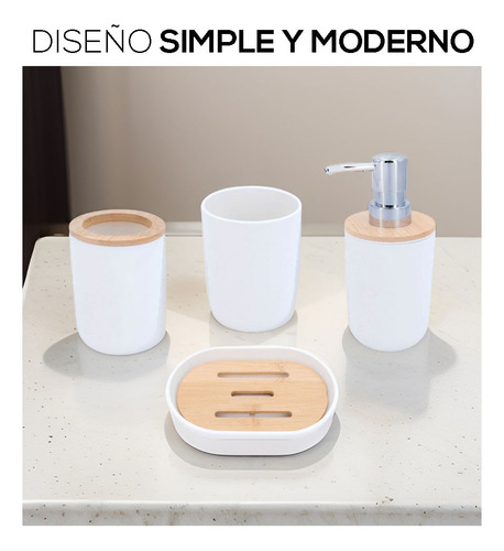 Juego De Accesorios De Baño Kit 4pz Dispensadores Vasos