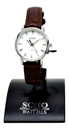 Reloj Dama Analogo Malla Cuero Sumergible 3atm Soho Ch472