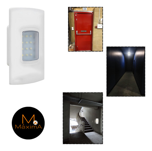 Luz Luminária Lâmpada De Emergência Embutir Parede 100lumens
