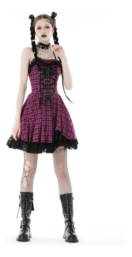 Vestido Cuadros Tartan Gotic Egirl Aesthetic Dark In Love 