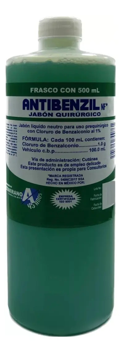 Jabón Quirurgico Antibenzil 500 Ml Desinfectante
