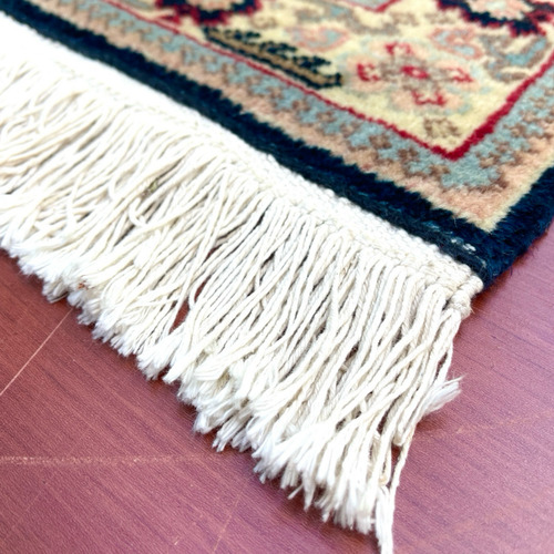 Passadeira Persa Estilo Hamadan Tapete Oriental Artesanal 3.9 M 81 Cm Geométrico Bege (Recondicionado)
