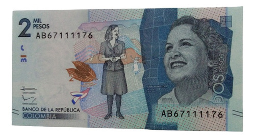 Billete 2000 Pesos Serial Radar Ab67111176 19/ago/2015 Unc