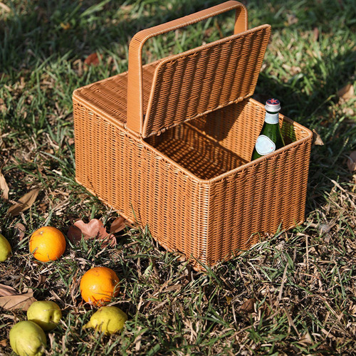 Pp Material Canasta De Picnic Con Mango Canasta De