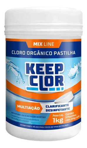 Pastilha Tricloro Mixline 1kg Keepclor Barrica
