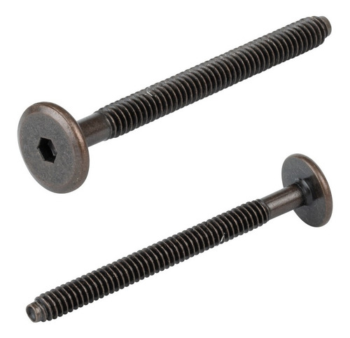Tornillo Conector Tuerca Union Muebles Bronce 7cm 1/4 100pzs