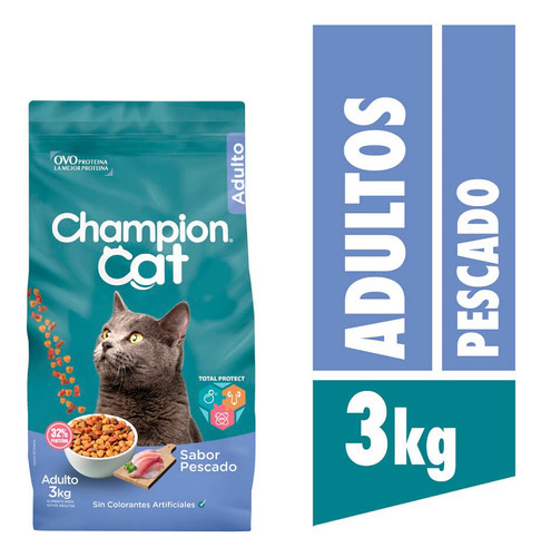 Alimento Gato Adulto Champion Cat Pescado 3 Kg L&h