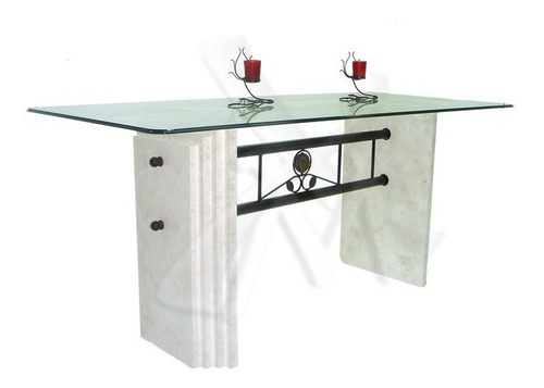 Imagen 3 de 4 de Mesa 160x80 + 6 Sillas Hierro Forjado + Base Escalonada