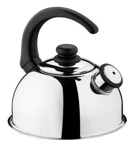 Chaleira Inox Com Silvo 1,8l Apito Forma 808010-5 Cor Preto