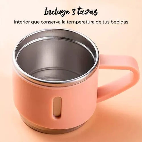 Termo De Cafe De Acero Inoxidable 500ml Con 3 Tazas