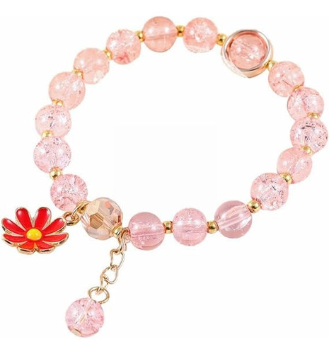 Pulsera Delicada De Mujer Femenina Margarita Rosa Fuerte