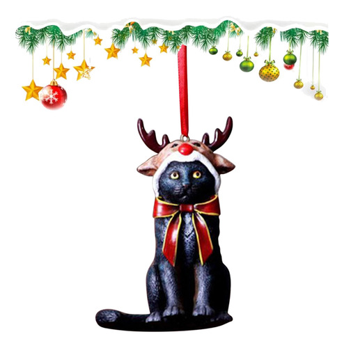 Adornos Navideños Con Forma De Gato Negro - Black Cat What X