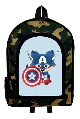 Mochila Camuflada Capitan America Nueva Colección Modelo 62