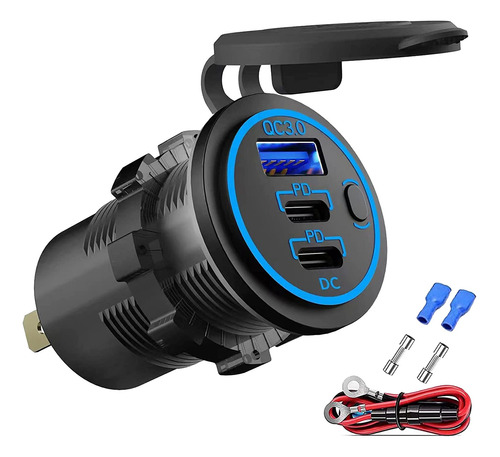 Adaptador De Cargador De Coche Usb De 12 V, Enchufe De Puert