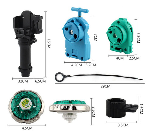 Kit De 4 Trompos Beyblade Metal Fusion Top 2 Con Lanzador