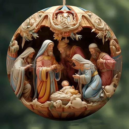 Colgante De Bendición De Nacimiento Acrílico Navideño De 3d