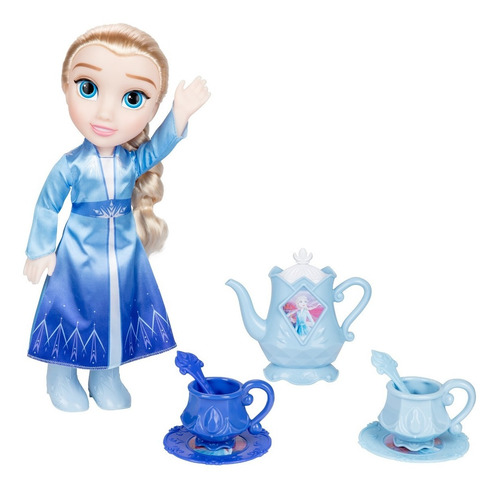 Imagen 5 de 9 de Muñecas Disney Frozen Elsa O Anna Con Juego De Te Jakks