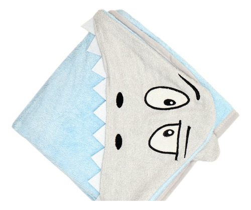 Toalla De Baño De Bambú Para Bebés Tiburón Color Azul