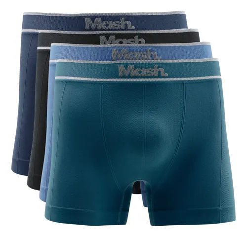 Mash Kit 4 Cuecas Masculina Boxer Poliamida Toque Gelado Box Mash