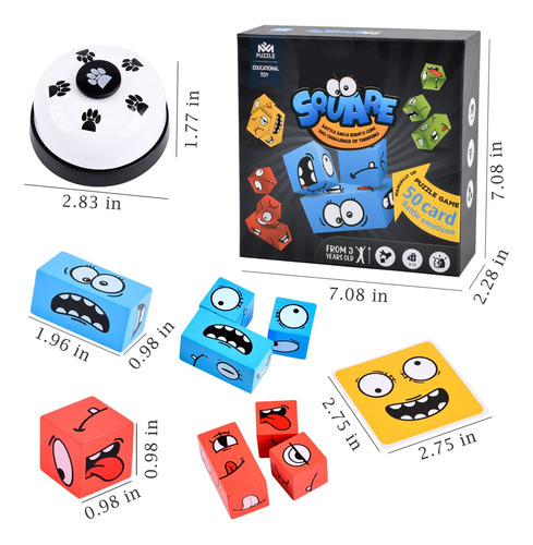 Juego De Cubo Mágico Que Cambia La Cara De Madera, Rompecabe