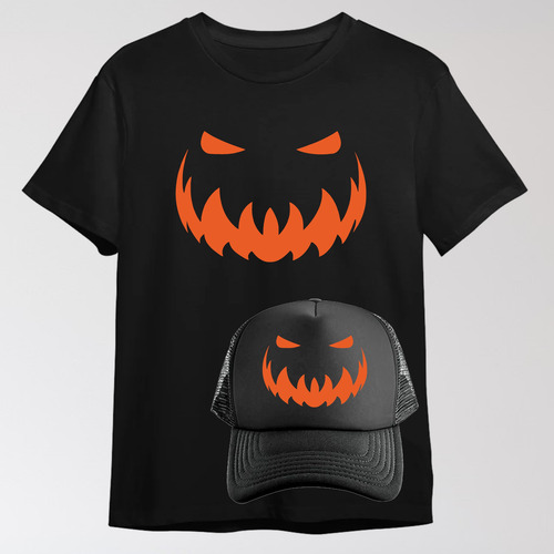 Playera Unisex Y Gorra Calabaza Pumpkin Halloween