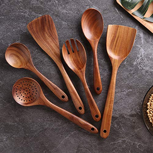 Nayahose Juego De Utensilios De Cocina, Cucharas De Madera