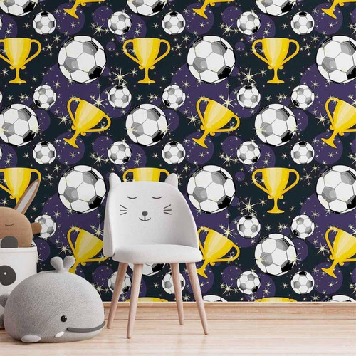 Imagem 5 de 5 de Papel De Parede Adesivo Jovem Futebol N014166 0,58x3,00m