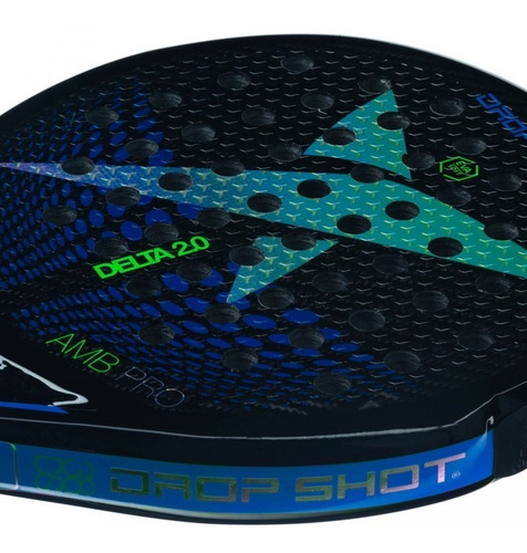 Raquete De Padel Drop Shot Delta 2.0 Carbono 3k Cor Preta/azul