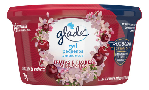 Kit 2 Glade Gel 70g Cheirinho De Limpeza Cor Frutas E Flores