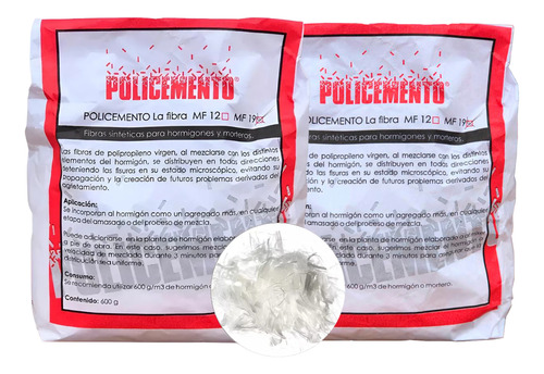 Fibra Sintetica Para Hormigon X 600grs Policemento X2 U
