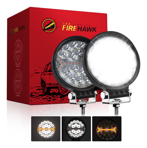 Barra Led Firehawk 4 60w 30000lm Ámbar/blanco Todo Terreno