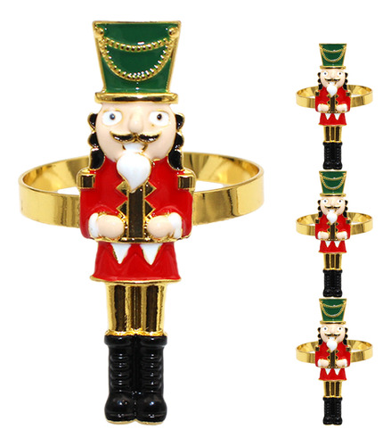 Servilletero Navideño Con Hebilla Para Decoración De Mesa, 4