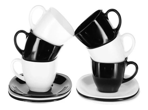 Set 6 Taza De Te Con Plato Modelo Carine 220 Cc Combinados