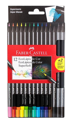 Faber Castell Super Soft 12 Colores + 2 Grafito