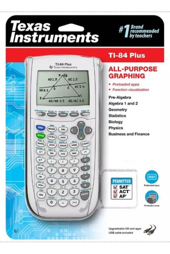 Calculadora Gráfica Texas Instruments Ti-84 Plus, Color Blan