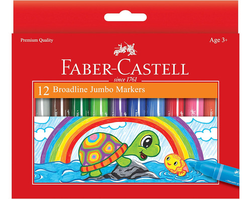 12 Marcadores De Línea Ancha Jumbo Fc9150212az Faber-castell