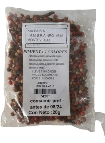 Pimienta 7 Colores En Grano 50g Lleve 3 Pague Solo 2