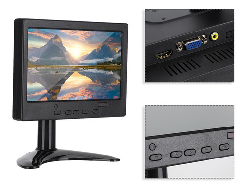 Monitor Portátil 1080p De 7 Pulgadas 16:9 1080p Hdmi Vga Av