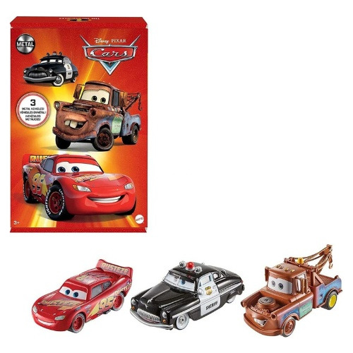 Pack De 3 Coches Con Lightning Mcqueen, Matt Y Sheriff [u]