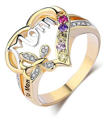 Wdiyieetn Joyería De Moda 18k Oro Colorido Cz Cristal Amor.