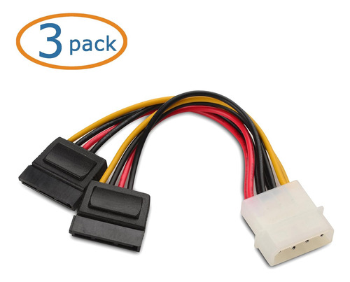 Cable Adaptador En Y De 4 Pines A Doble Sata Molex 3-pack