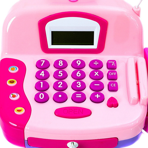 Caixa Registradora Rosa Funciona De Verdade Com Calculadora