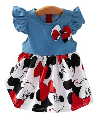 Vestido De Niña Minnie Mouse, Vestido Verano, Manga Sisa