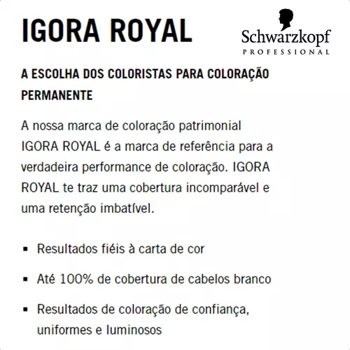 Tinta De Cabelo Igora Tons Cobre 8.77 9.7 7.77 6.77 + Ox 30v