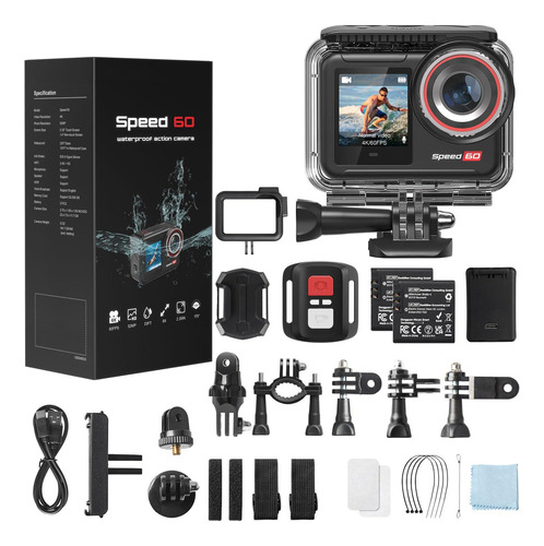 Cámara De Acción 4k 60fps 48mp Wifi, Pantalla Táctil 2.35