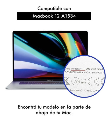 Imagen 6 de 10 de Protector Silicona Teclado Compatible Macbook 12 A1534
