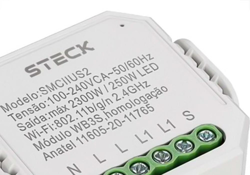 Interruptor Steck Smarteck 1 Modulo Interno Mini Wi-fi - Smc